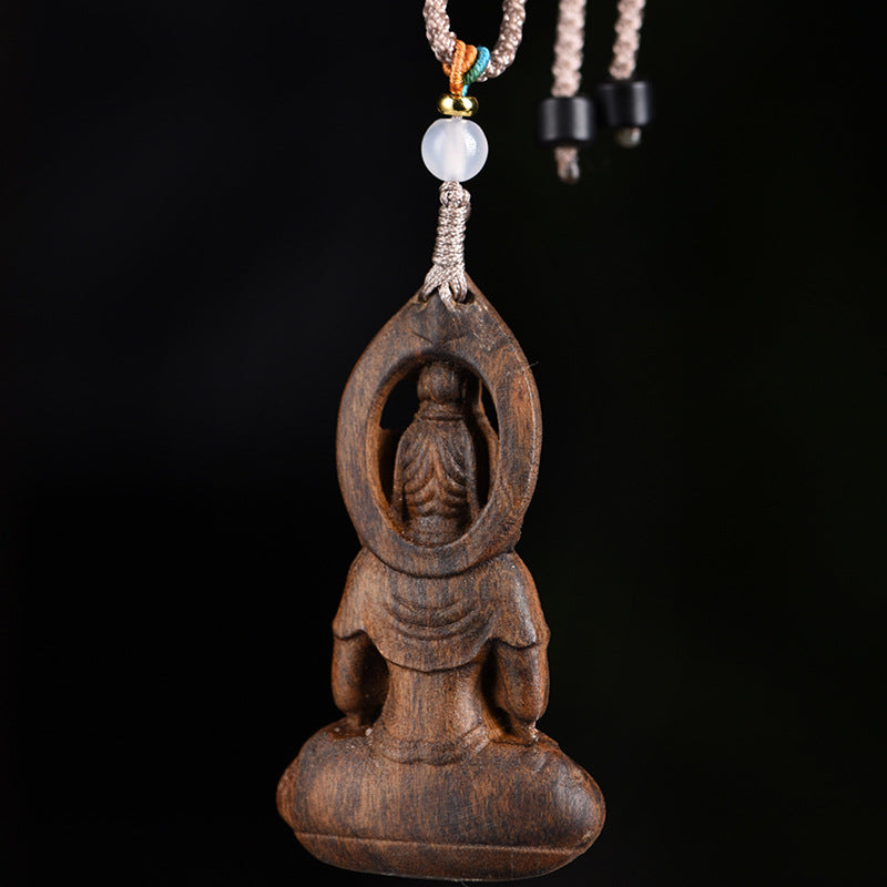 Sandalwood Guanyin Pendant – Seated Bodhisattva of Compassion