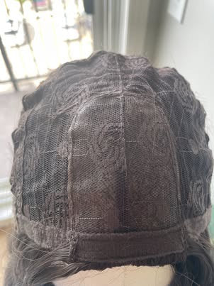 Real product photo of breathable synthetic wig cap interior