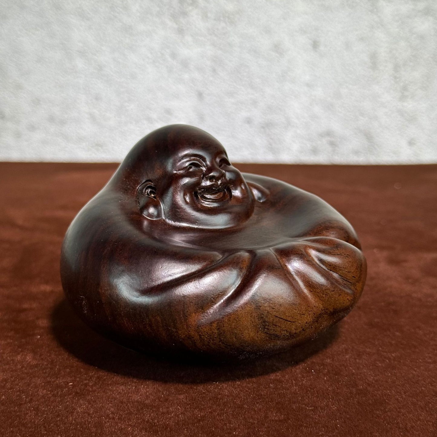 Wobbling Buddha Statue – Hand-Carved Ebony, Symbol of Joy & Balance (10cm)