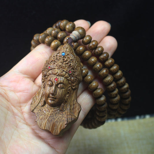 Agarwood 108 Bead Guanyin Mala – Bracelet or Necklace