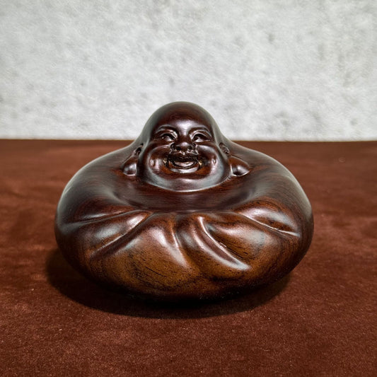 Wobbling Buddha Statue – Hand-Carved Ebony, Symbol of Joy & Balance (10cm)