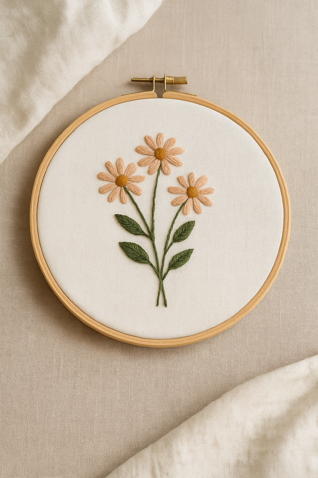 Handmade Off-White Linen Coaster – Set of 2