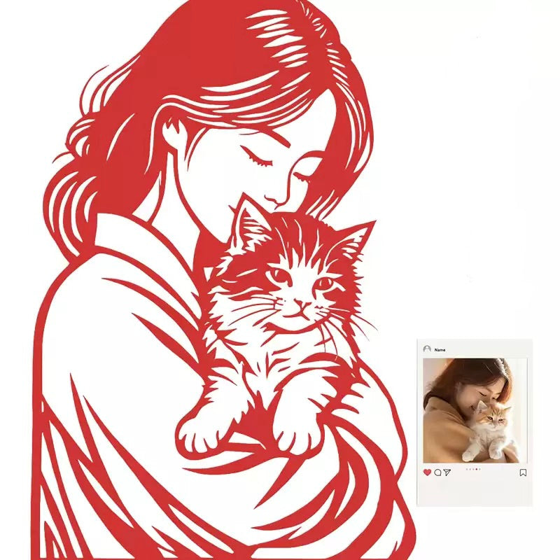 Custom Chinese Paper Cutting from Photo (Pet & People)