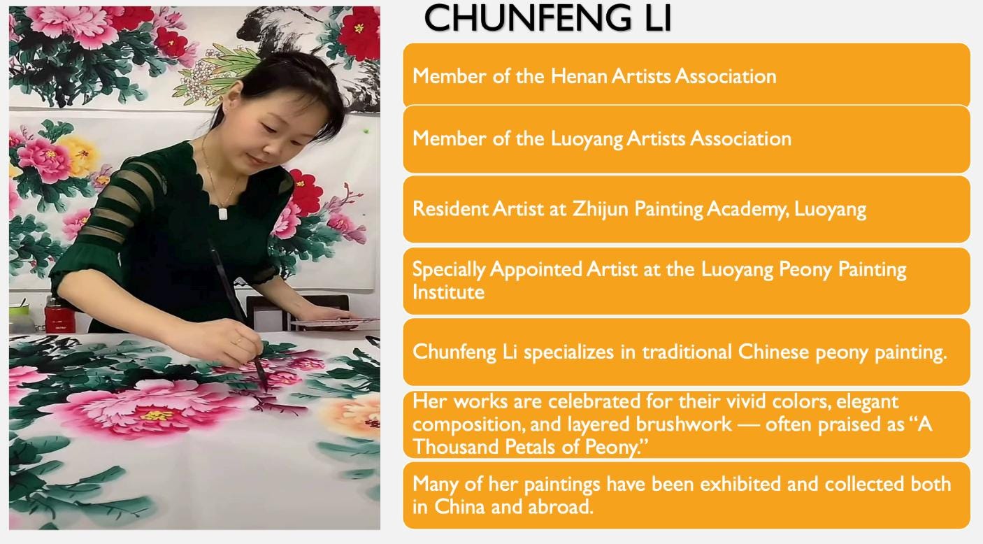 Hand-Painted Peony Painting “Blooming Wealth & Harmony” on Xuan Paper | Chinese Ink Art | 54×27 in Original