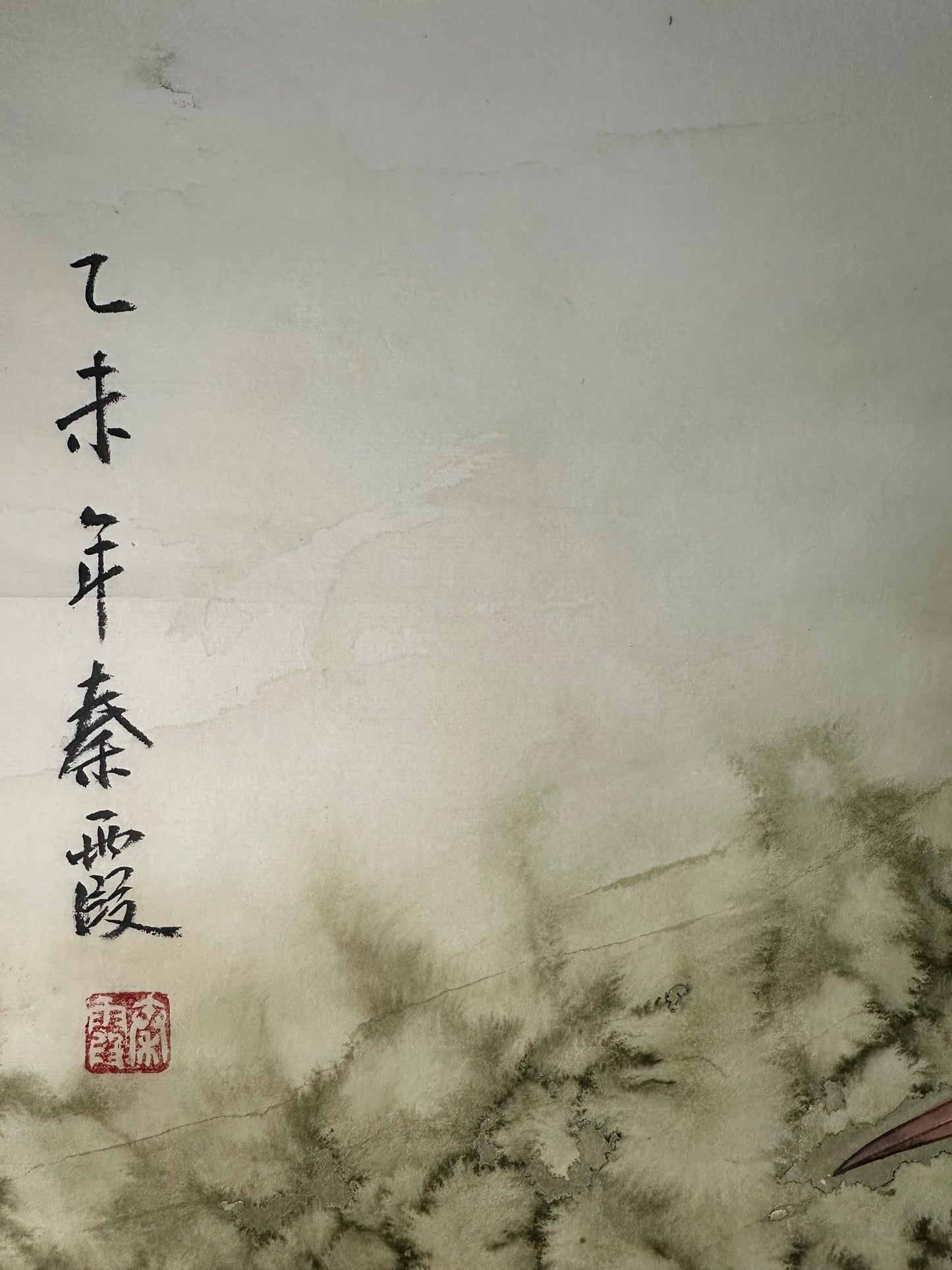 Original Chinese Gongbi Painting, Egrets and Lotus, Hand Painted Asian Wall Art, 26 Inches