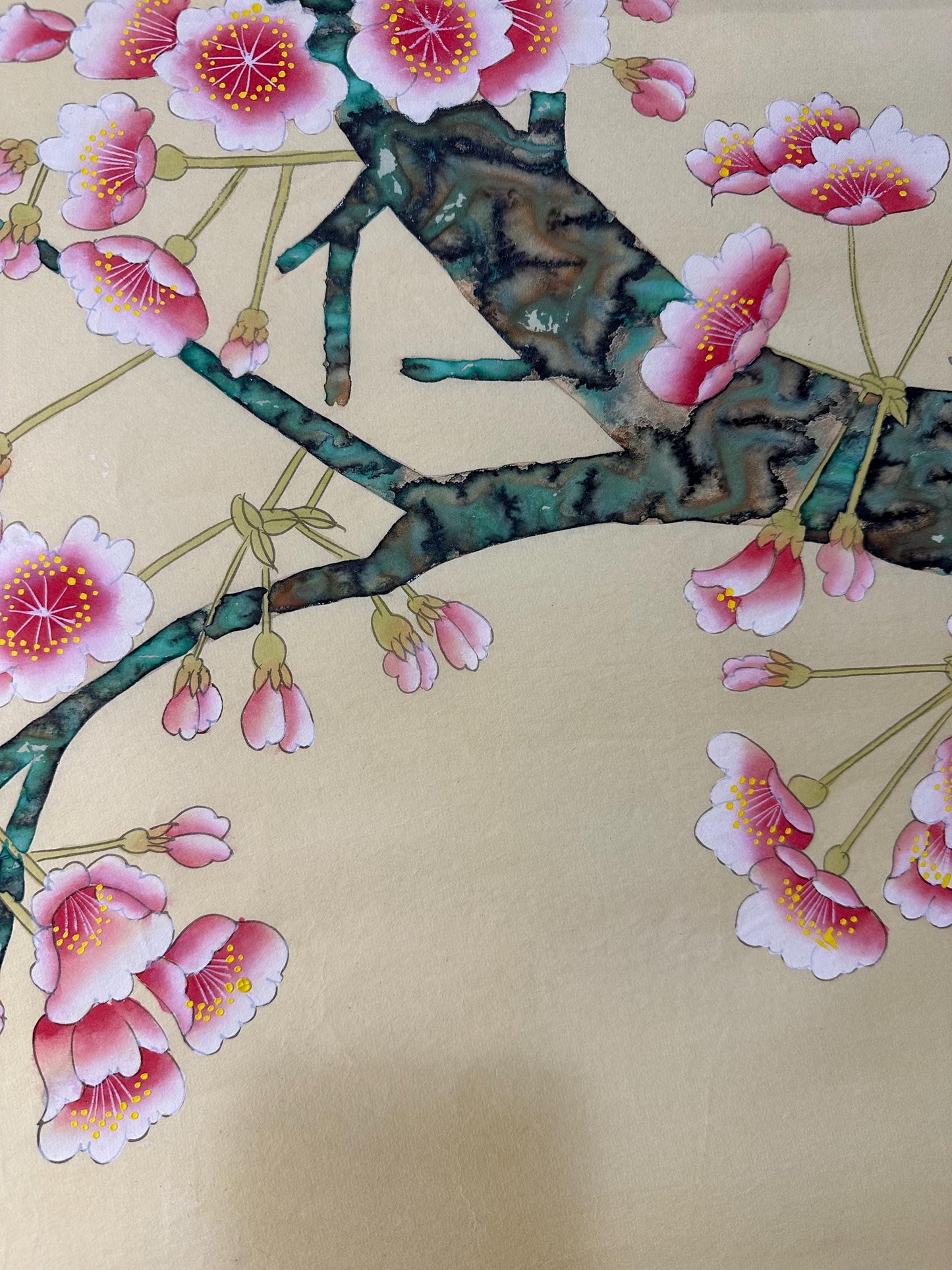 Original Chinese Gongbi Painting, Mandarin Ducks, Hand Painted Asian Wall Art, 26 Inches