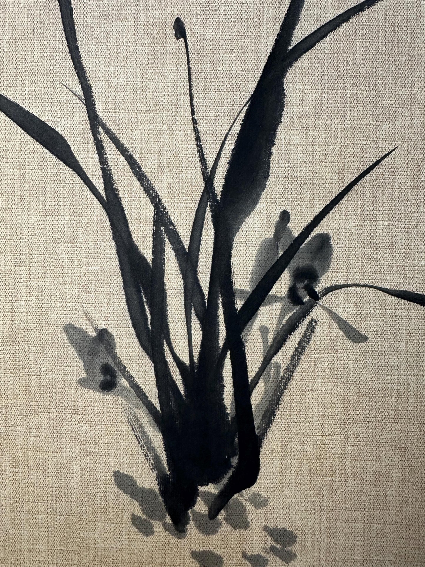 Original Chinese Ink Orchid Painting 13x18 Inch, Hand Painted Chinese Art, Traditional Ink Wash Painting, Asian Wall Art