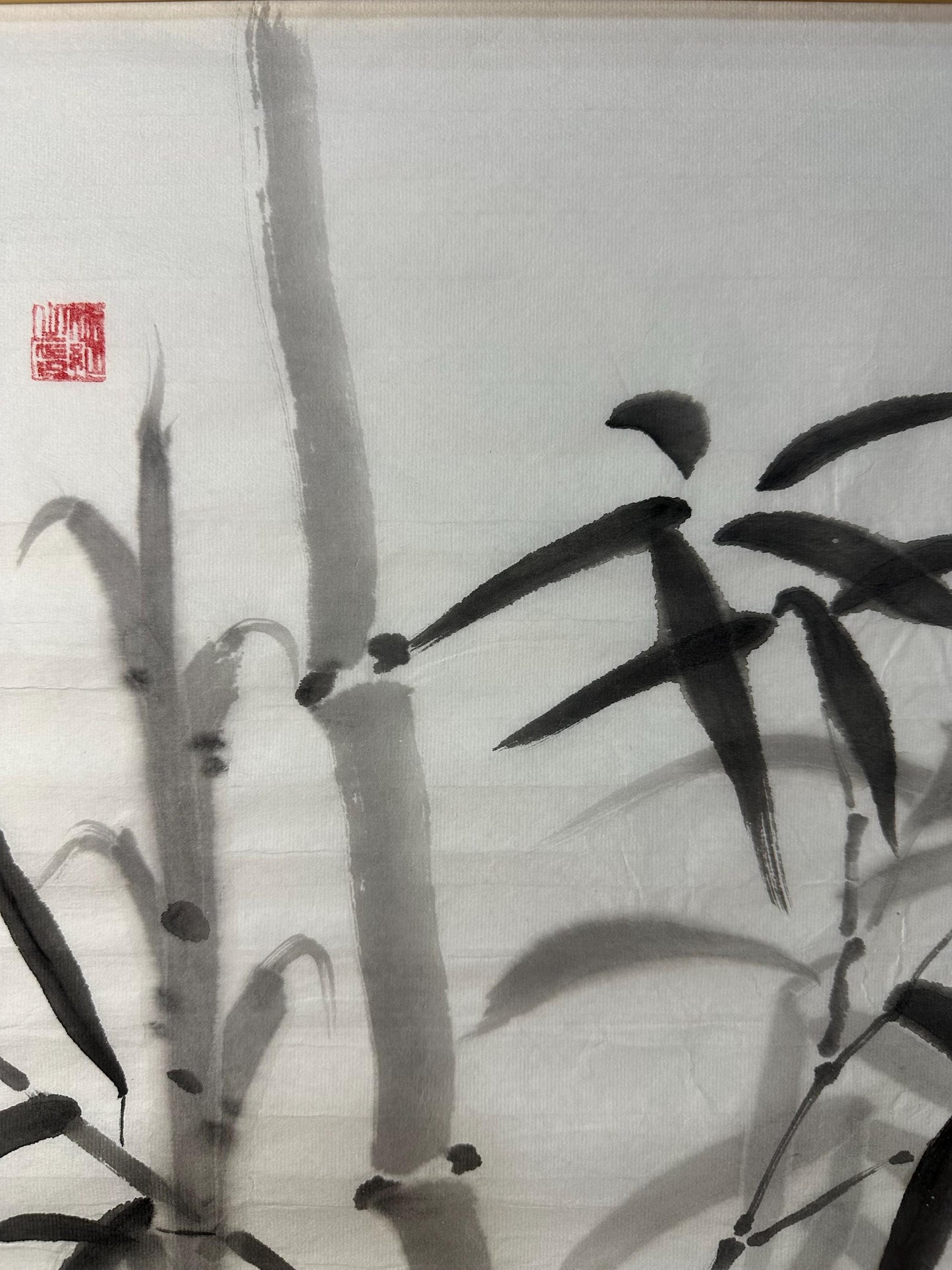Original Chinese Bamboo Painting 13x18 Inch, Black Ink Bamboo Art, Hand Painted Chinese Wall Art, Traditional Ink Painting